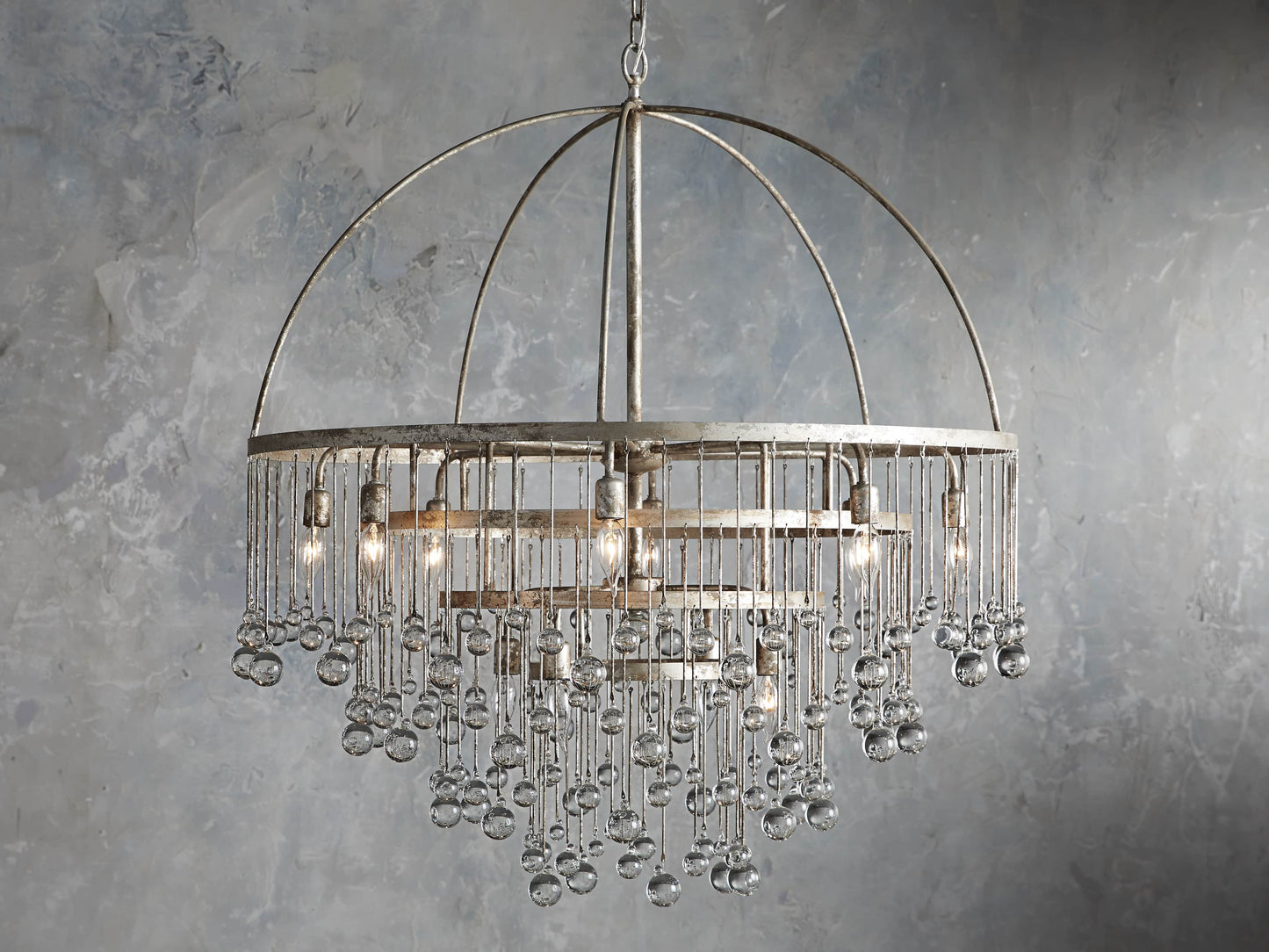 Aubrey Round Ceiling Pendant Lamp in Silver