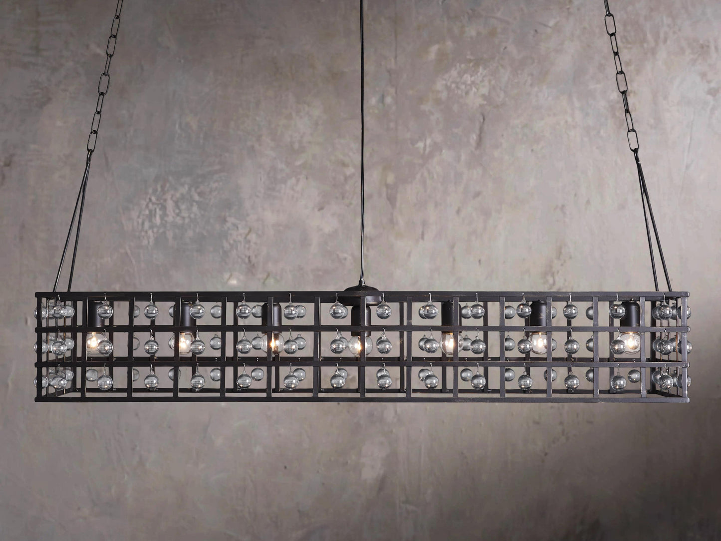 La Cage 50" Linear Hanging Light Fixture in Bronze