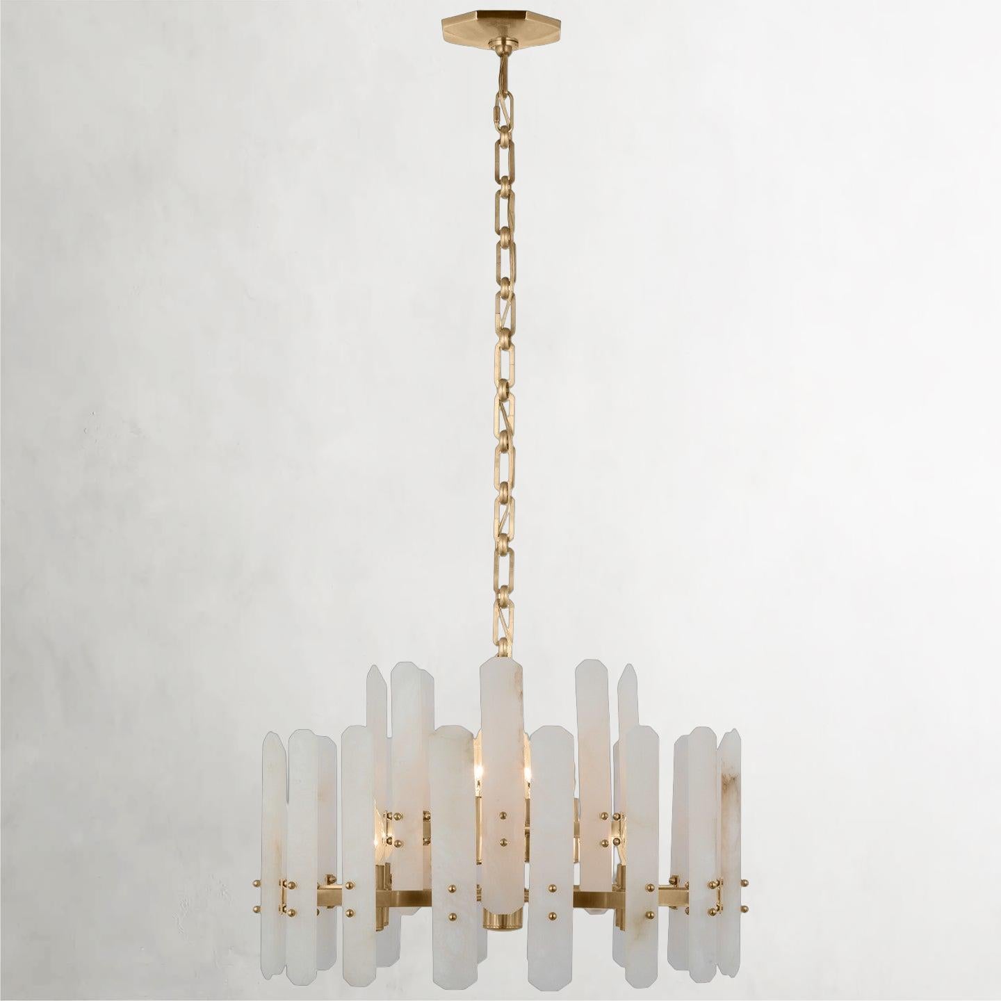 Bonnington 12-Light Pendant in Hand-Finished Vintage Brass