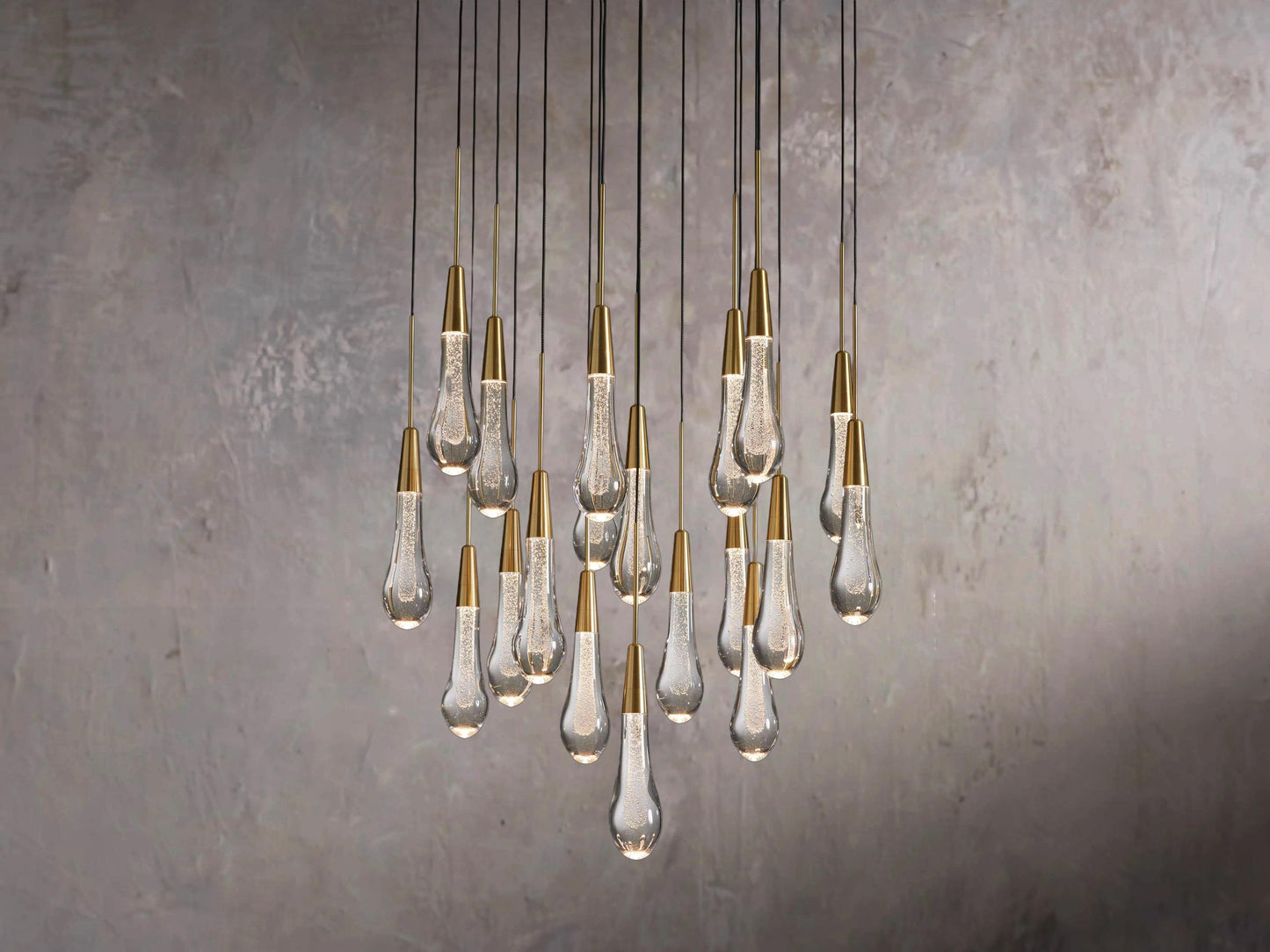 Single-Gem Circular Drop Chandelier
