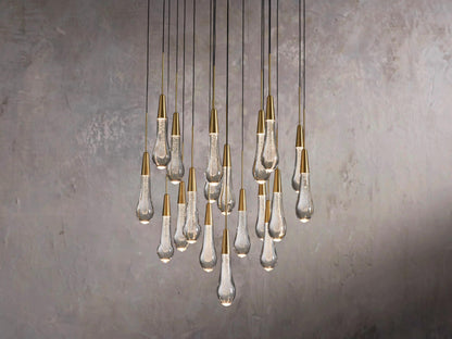 Single-Gem Circular Drop Chandelier