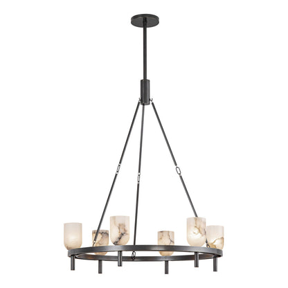 Lucian 6-Light Pendant Fixture Urban Bronze/Alabaster