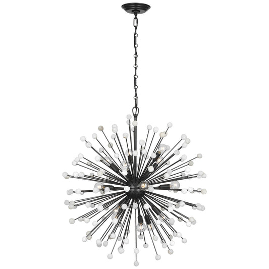 Lys LED Hanging Lamp in Bronze with Alabaster Glass Shade