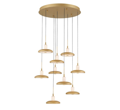 Mantova LED Pendant Light in Brushed Antique Brass