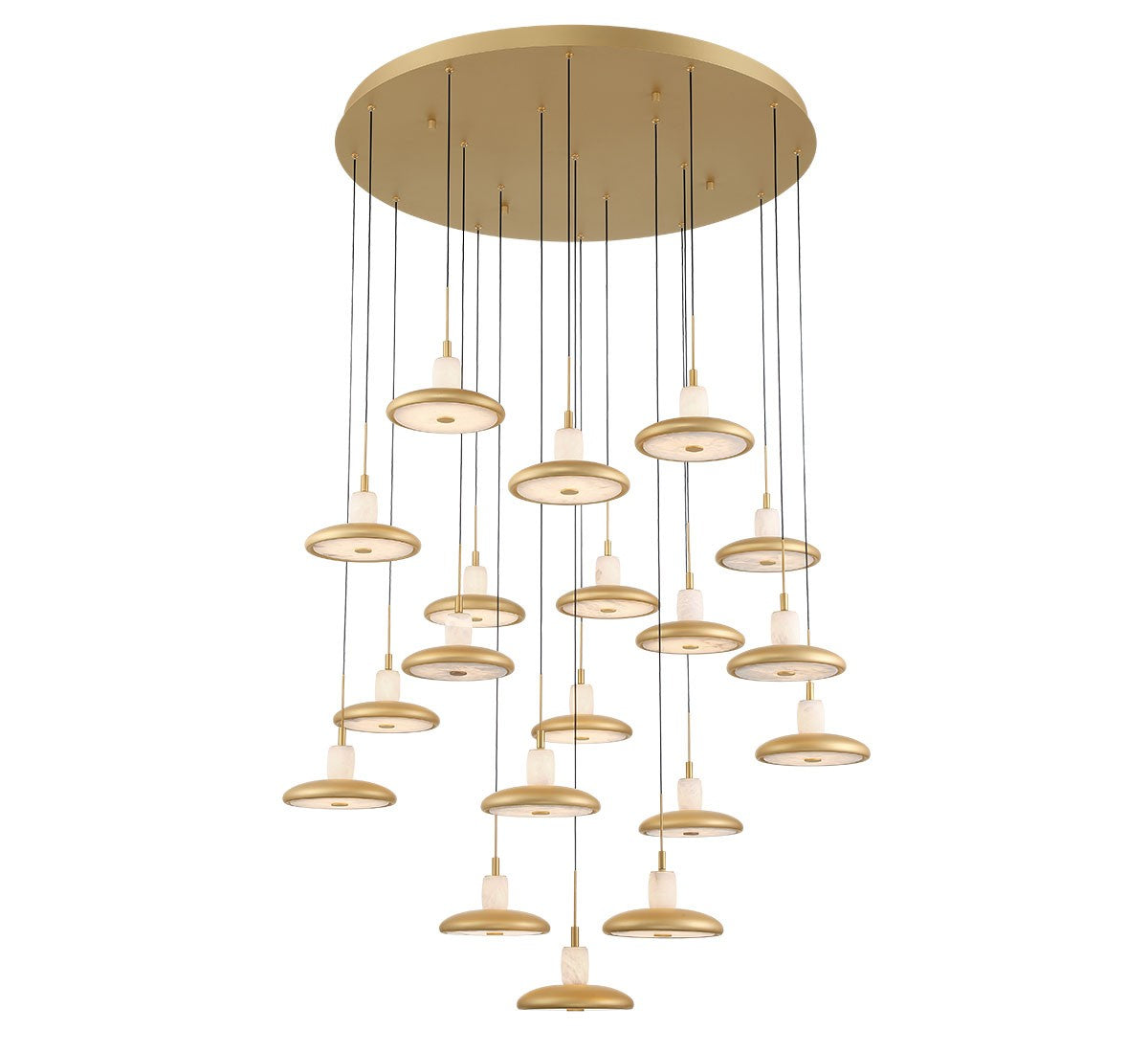 Mantova LED Pendant Light Finished in Vintage Brass