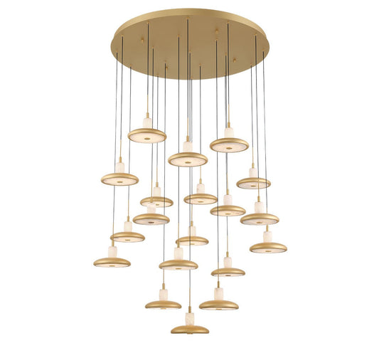 Mantova LED Pendant Light Finished in Vintage Brass