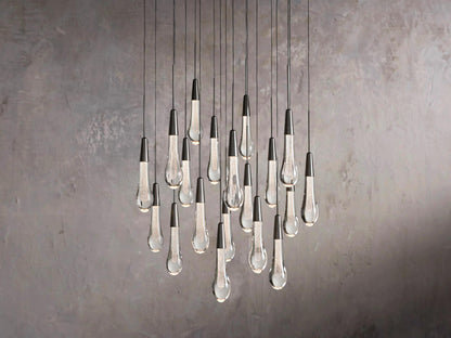 Single-Gem Circular Drop Chandelier