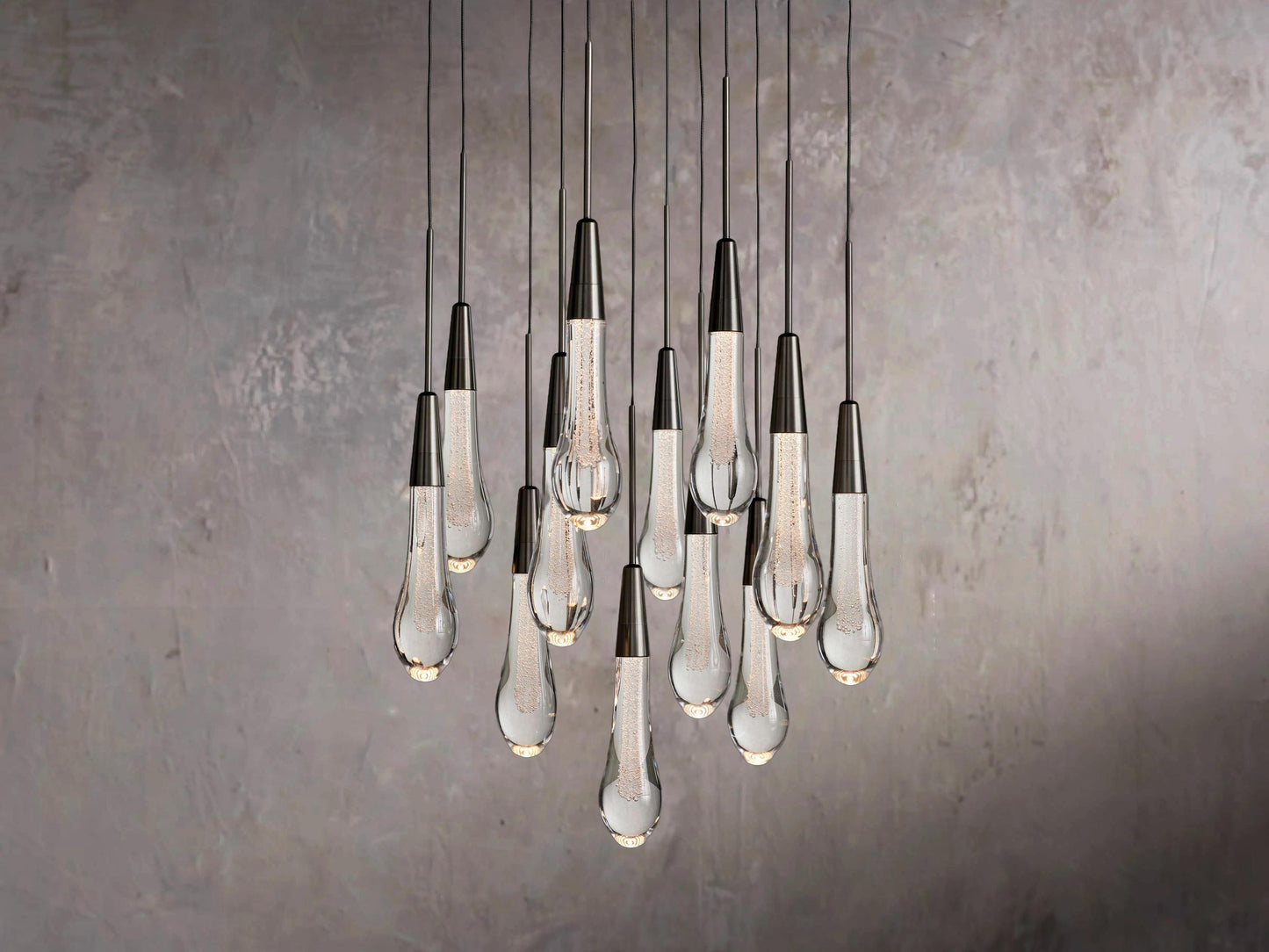 Single-Gem Circular Drop Chandelier