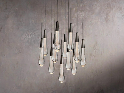 Single-Gem Circular Drop Chandelier