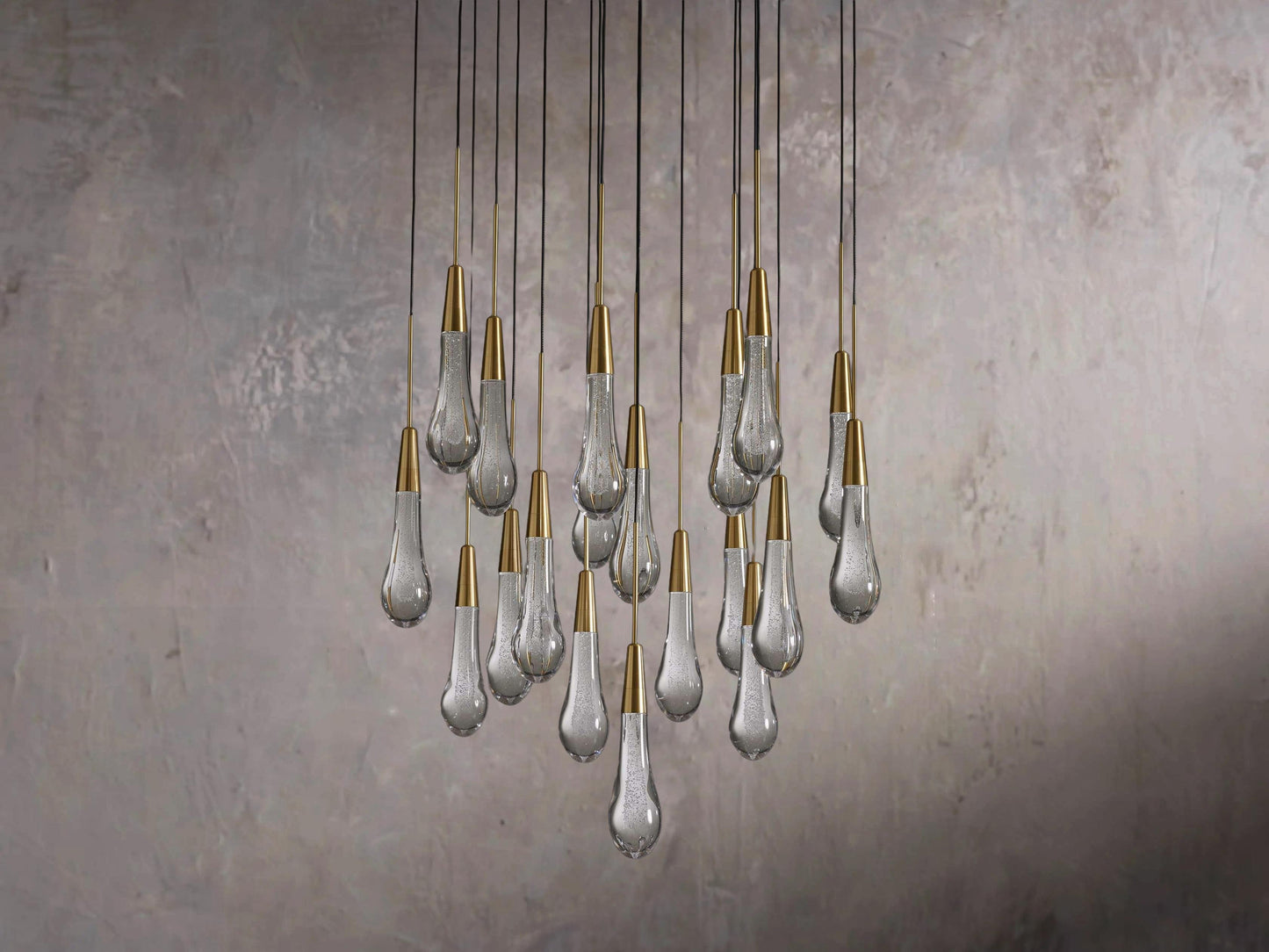 Single-Gem Circular Drop Chandelier