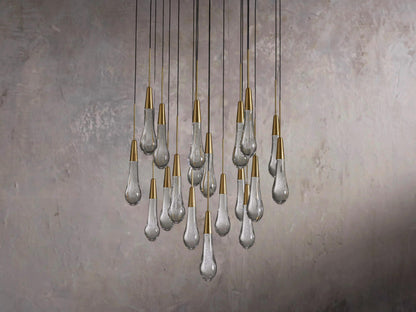 Single-Gem Circular Drop Chandelier