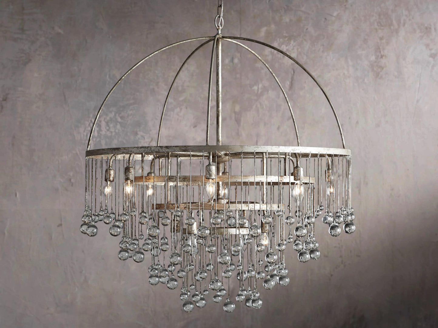Aubrey Round Ceiling Pendant Lamp in Silver