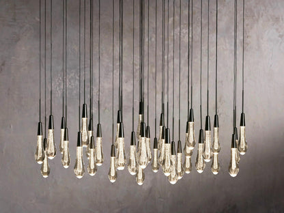 Single-Gem Circular Drop Chandelier