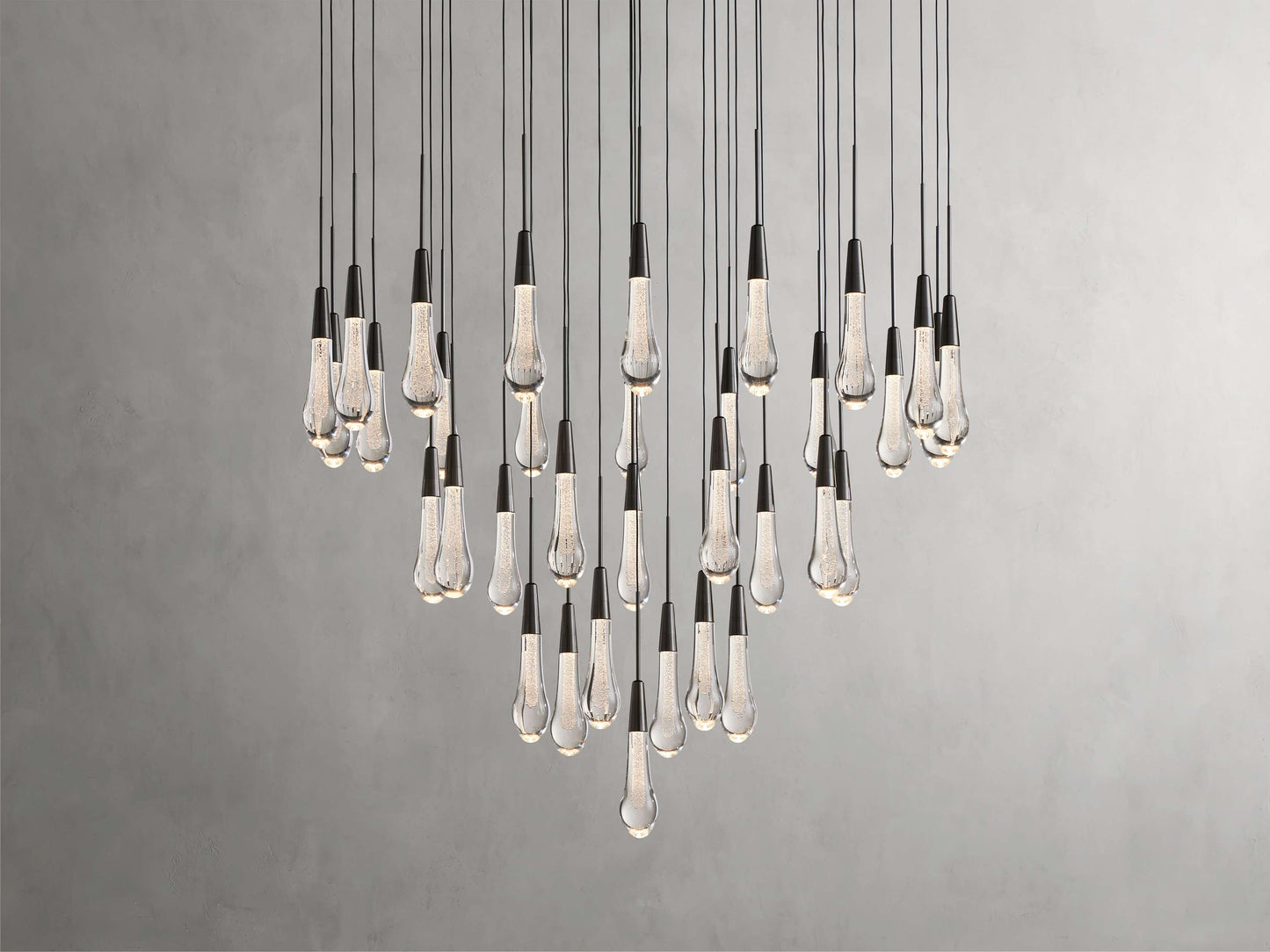 Single-Gem Circular Drop Chandelier
