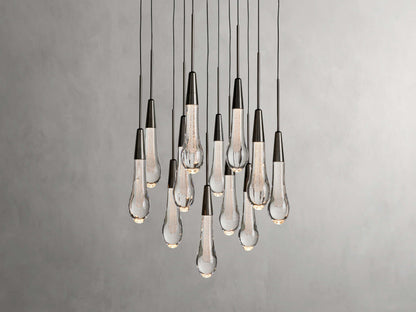 Single-Gem Circular Drop Chandelier