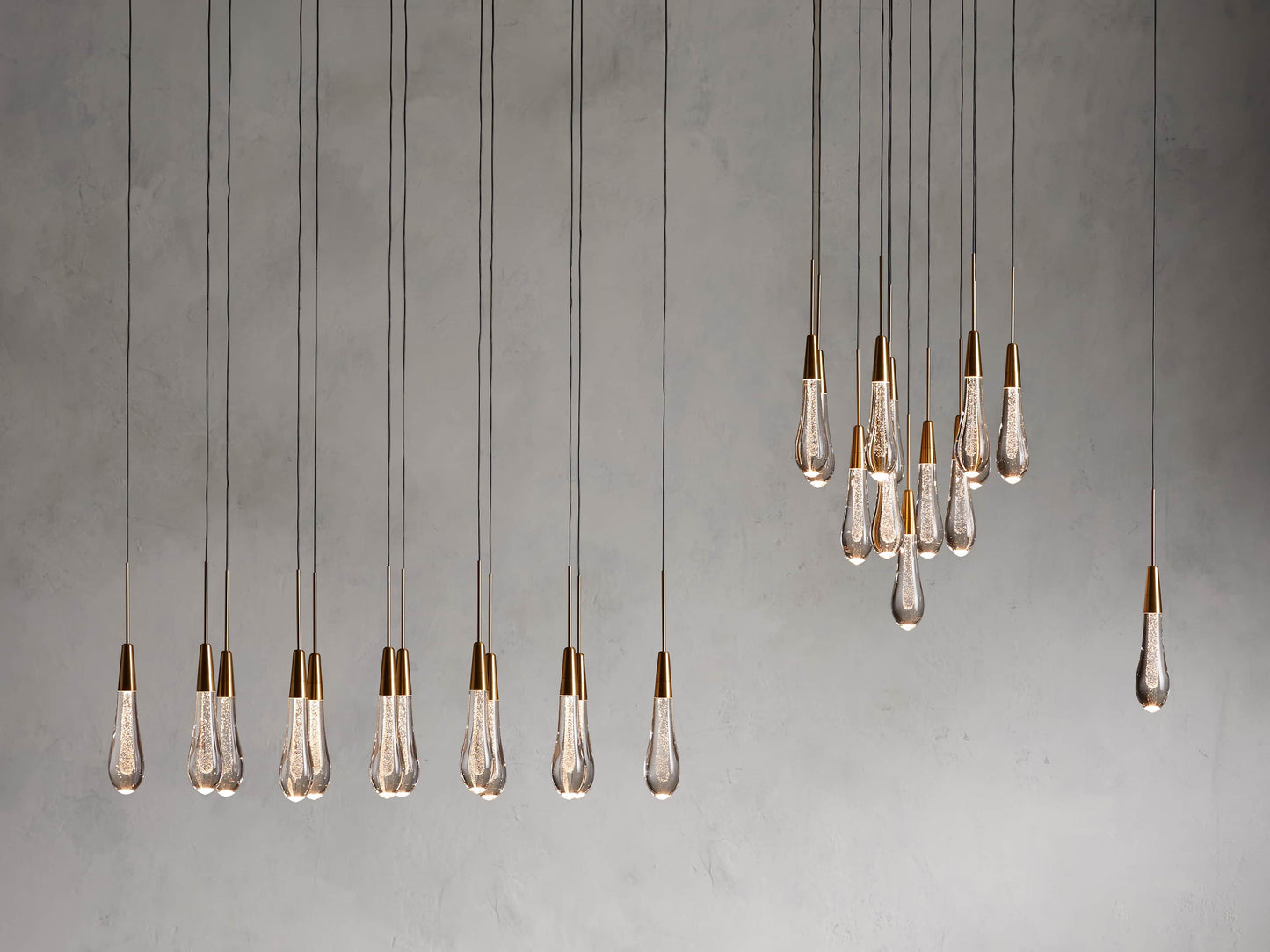 Single-Gem Circular Drop Chandelier