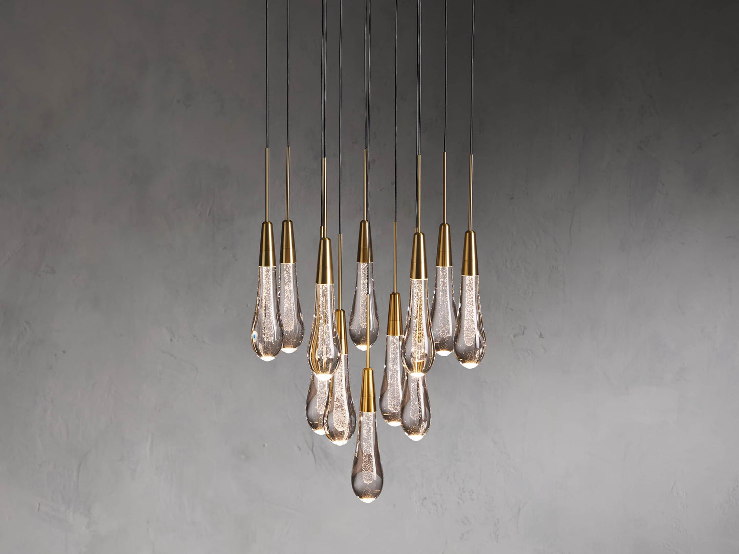 Single-Gem Circular Drop Chandelier
