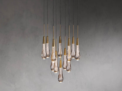 Single-Gem Circular Drop Chandelier