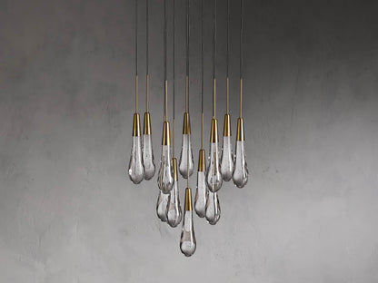 Single-Gem Circular Drop Chandelier