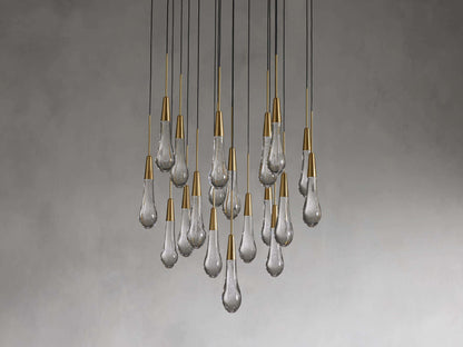 Single-Gem Circular Drop Chandelier