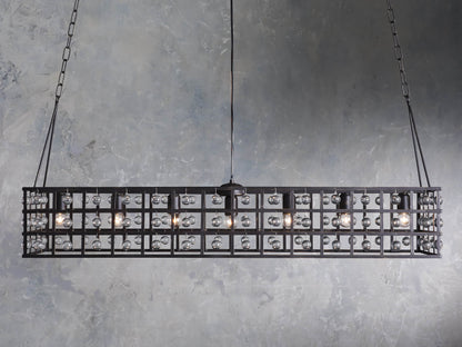 La Cage 50" Linear Hanging Light Fixture in Bronze