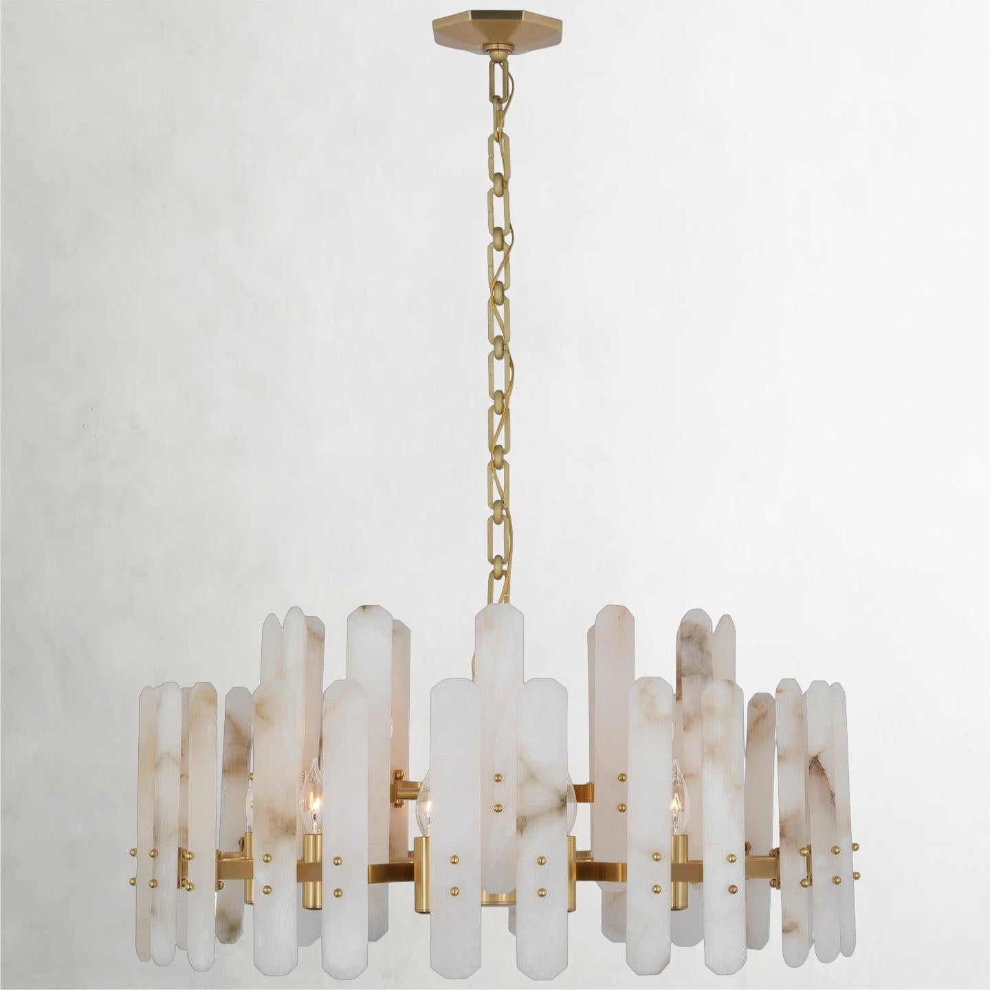 Bonnington 18-Light Pendant Fixture in Hand-Finished Vintage Brass