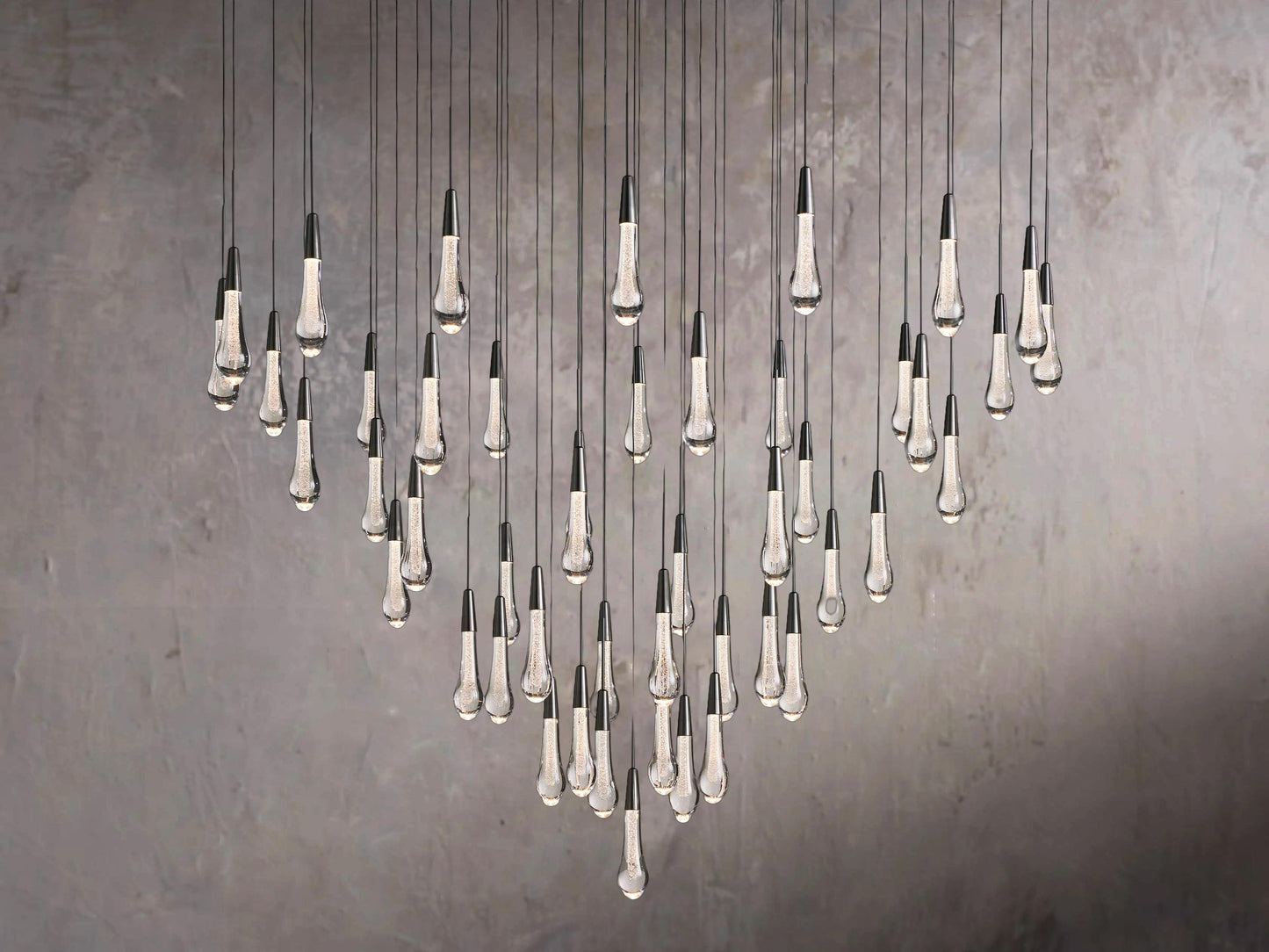 Single-Gem Circular Drop Chandelier