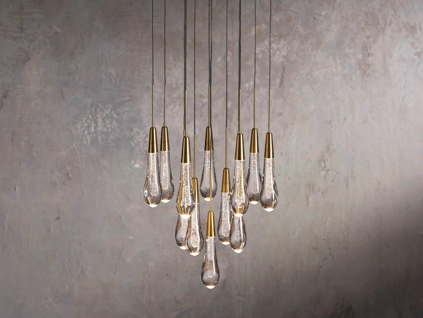 Single-Gem Circular Drop Chandelier