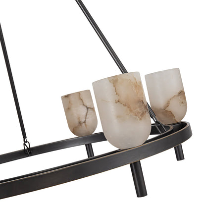 Lucian 6-Light Pendant Fixture Urban Bronze/Alabaster