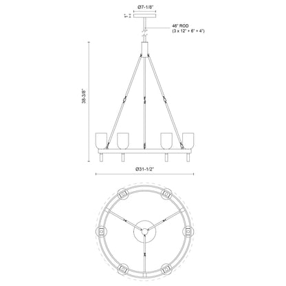 Lucian 6-Light Pendant Fixture Urban Bronze/Alabaster