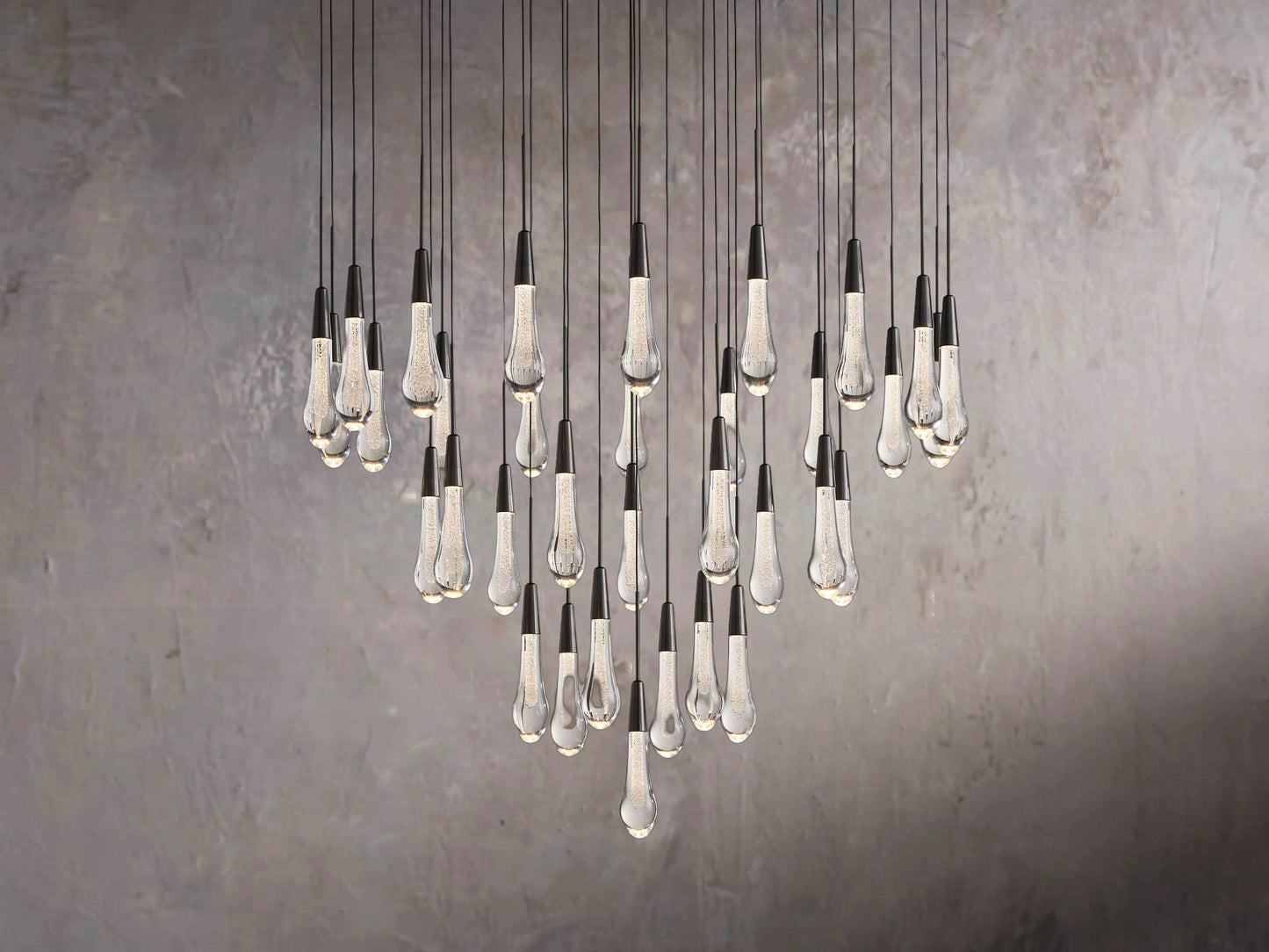 Single-Gem Circular Drop Chandelier