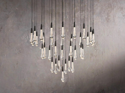 Single-Gem Circular Drop Chandelier