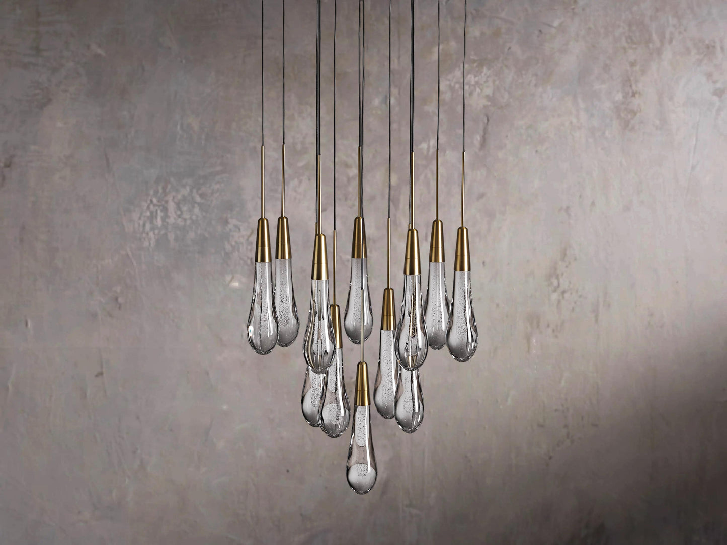 Single-Gem Circular Drop Chandelier