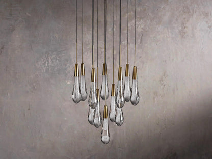 Single-Gem Circular Drop Chandelier