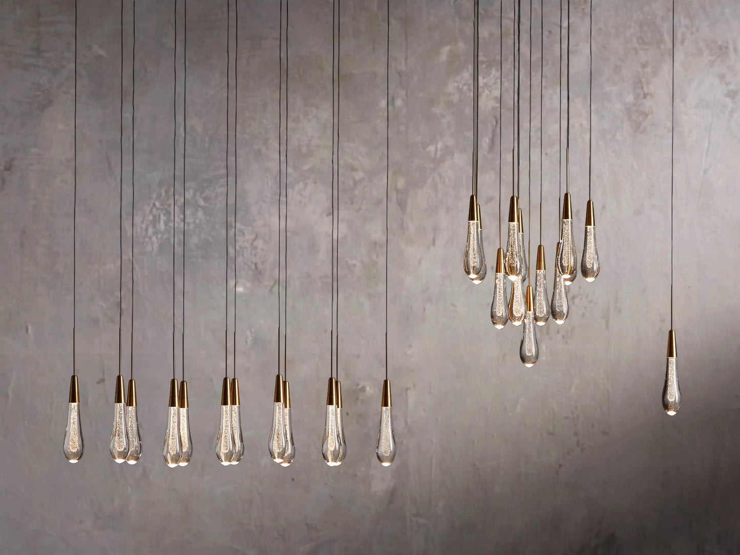 Single-Gem Circular Drop Chandelier