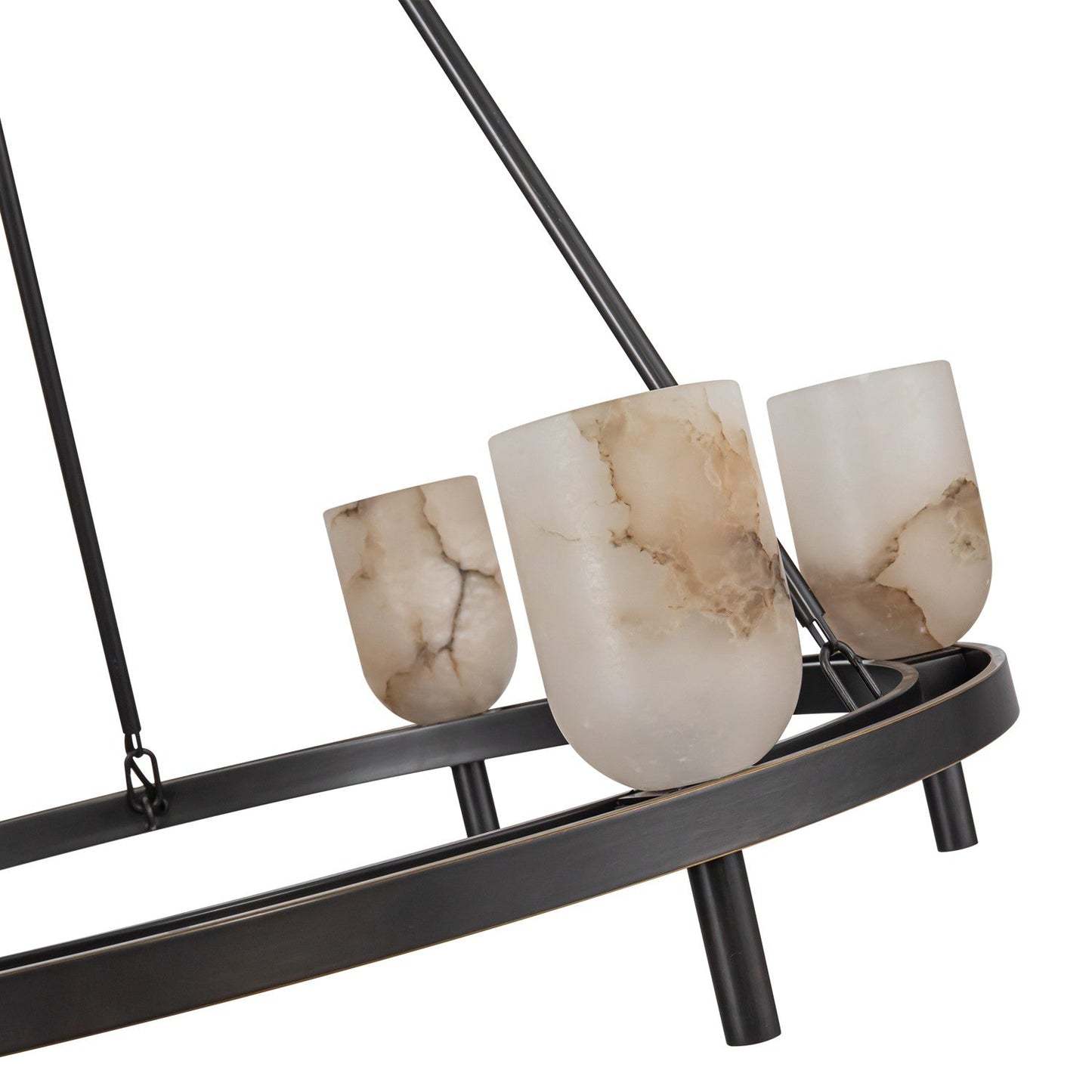 Lucian 6-Light Pendant Fixture Urban Bronze/Alabaster